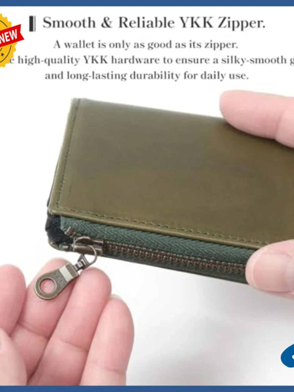 Slim Leather Mini Wallet, L-Shaped Zipper, Compact Card Case & Coin Purse